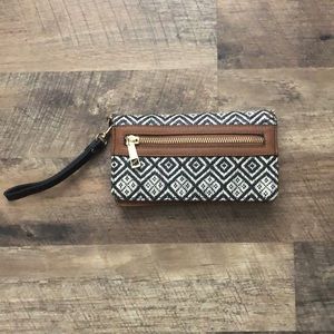 Black, white and cognac wallet